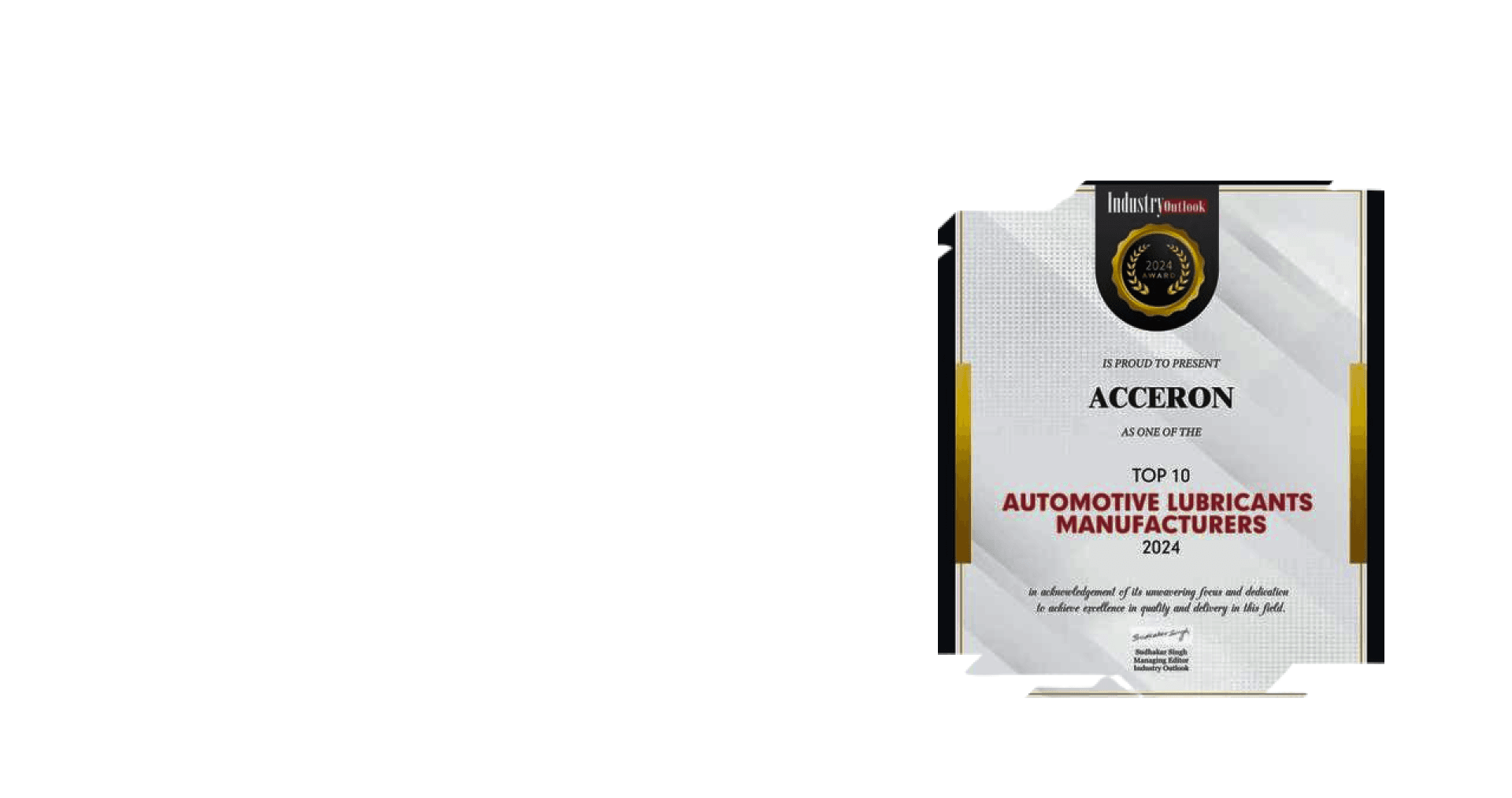 Recognized Among the - Top 10 Lubricant Manufacturers